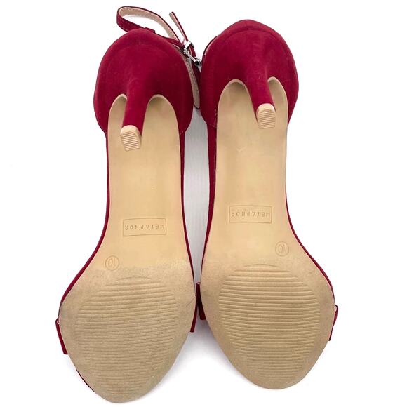NEW Metaphor Womens 9 Talula Dark Red Dress Heel Sandal Holiday‎ Ankle Strap - Picture 9 of 15
